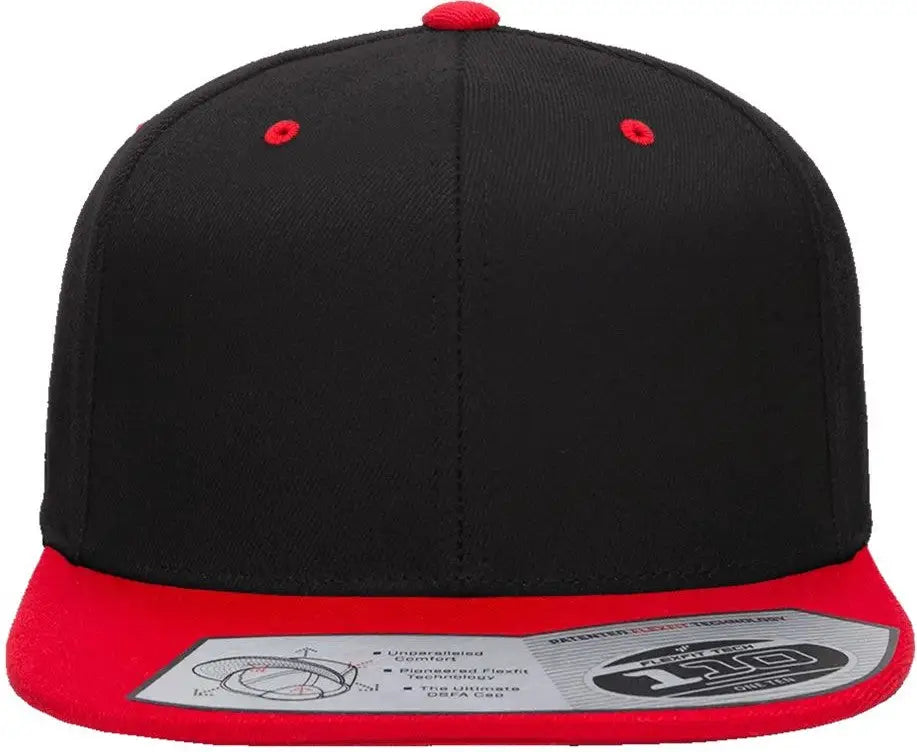 Flexfit 110f 110® Snapback Cap - Black Red - one Size Fits Most
