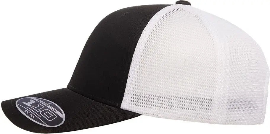 Flexfit 110m 110® Mesh-back Cap - Black White - one Size Fits Most