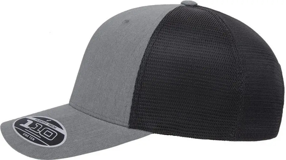 Flexfit 110m 110® Mesh-back Cap - Heather Grey Black - Gray / one Size Fits Most