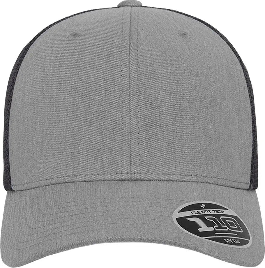 Flexfit 110m 110® Mesh-back Cap - Heather Grey Black - Gray / one Size Fits Most
