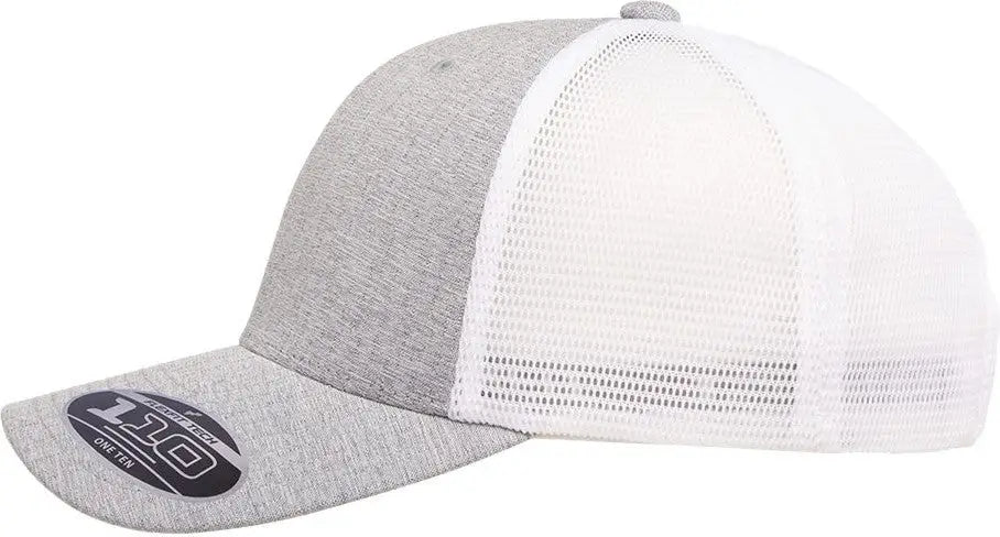 Flexfit 110m 110® Mesh-back Cap - Melange Silver White - Light Gray / one Size Fits Most