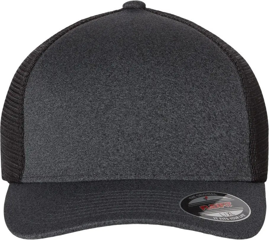 Flexfit 5511up Unipanel™ Trucker Cap - Melange Dark Grey Black - Gray / S/m