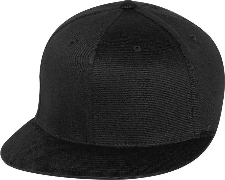 Flexfit 6297f Pro Baseball on Field Flat Bill Cap Black