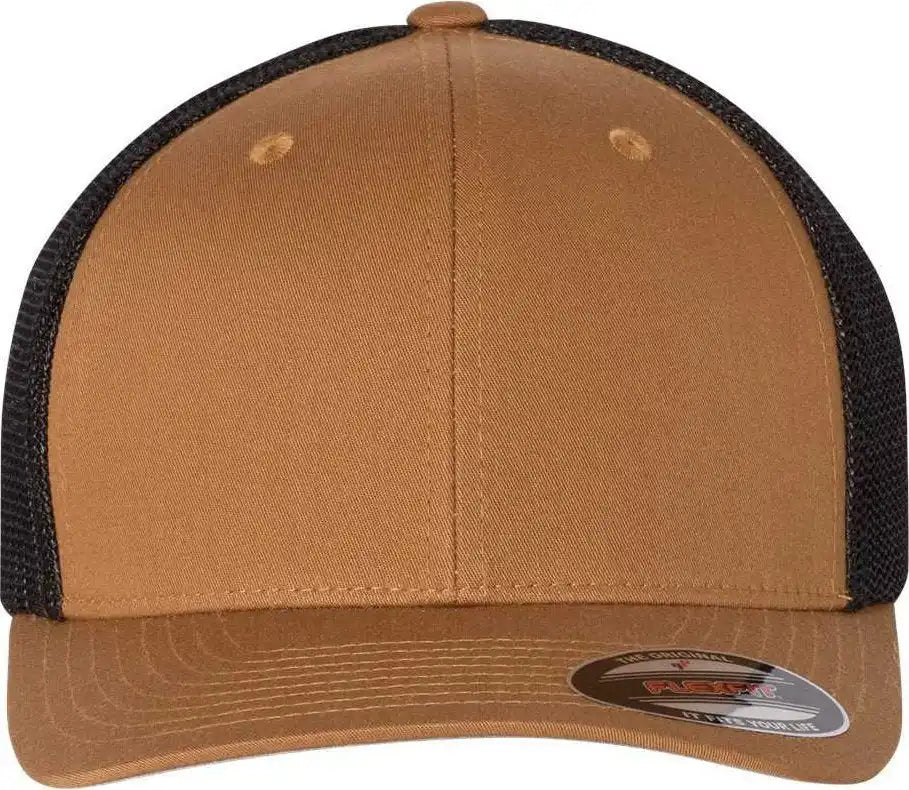 Flexfit 6511 Trucker Cap Caramel Black Burnt Orange / 6 7/8’’ 7 1/2’’