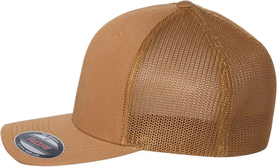 Flexfit 6511 Trucker Cap - Caramel - Burnt Orange / one Size Fits Most
