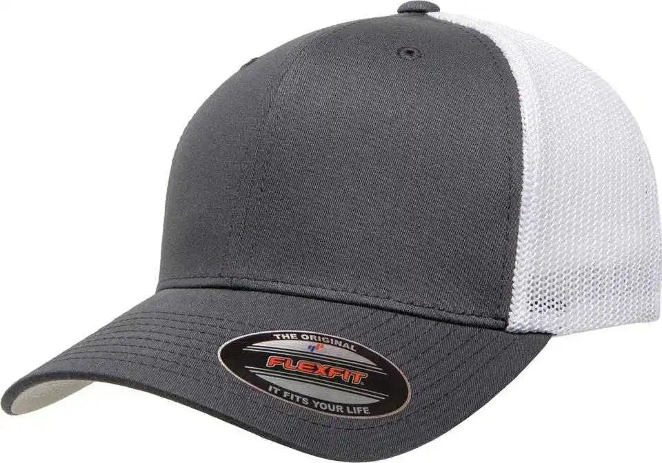 Flexfit 6511 Trucker Cap Charcoal White Dark Gray / 6 7/8’’ 7 1/2’’