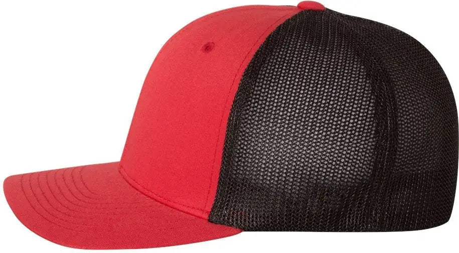 Flexfit 6511 Trucker Cap - Red Black - one Size Fits Most