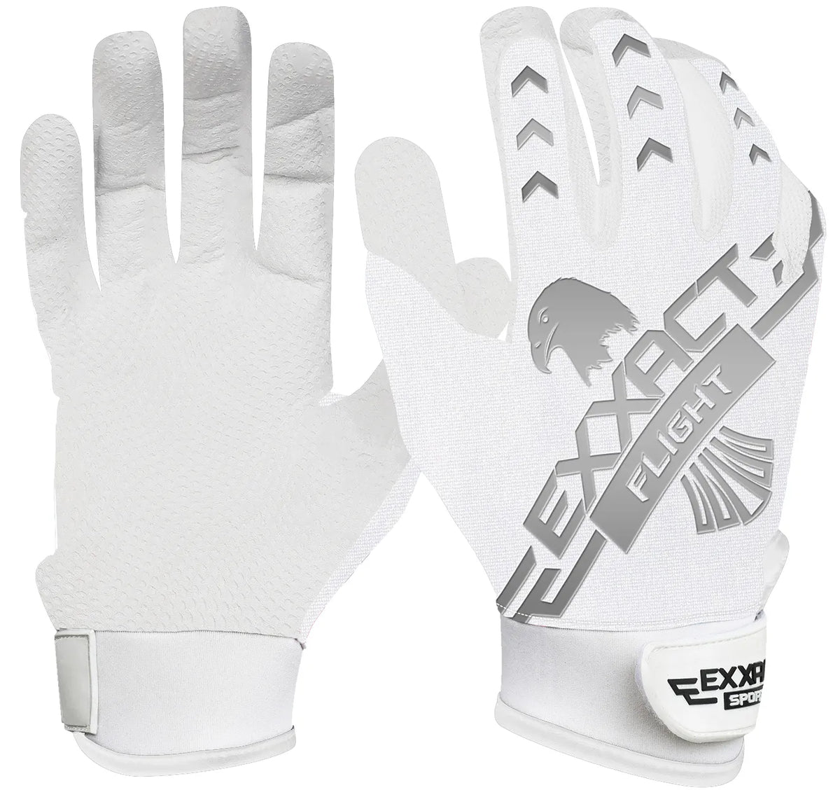 Flight Baseball Batting Gloves for Youth & Adult (white)