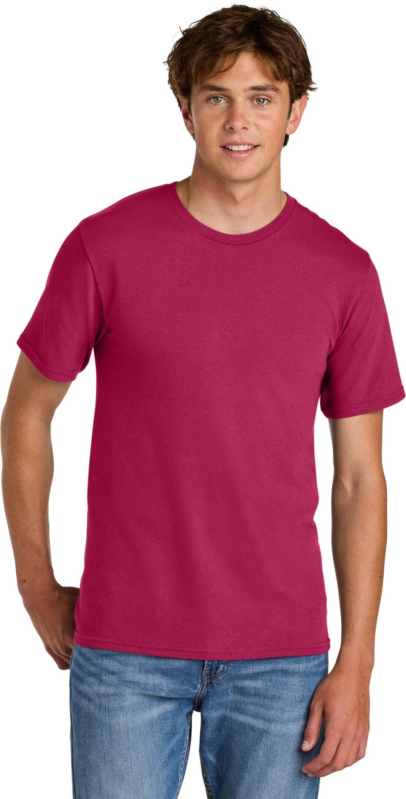 FlushPink Port & Co Easy Cotton Tee PC43