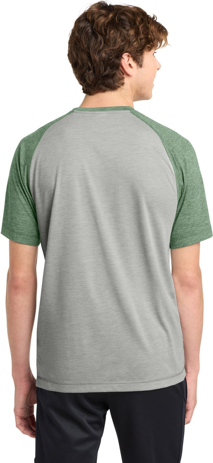 For Grn He/LGH Sport-Tek PosiCharge Tri-Blend Wicking Raglan Tee. ST400