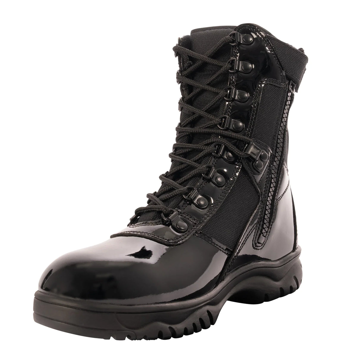 Forced Entry High-gloss Tactical Boot with Side Zipper - 8 Inch