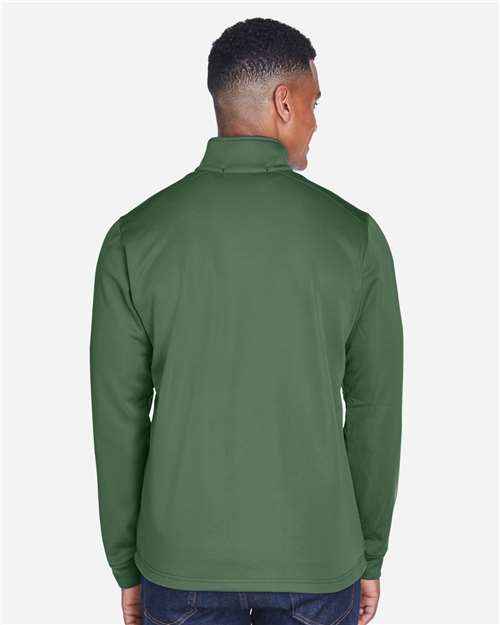 Forest/ Forest Heather Men&#39;s Newbury Colorblock Mélange Fleece Full-Zip jacket - DG796