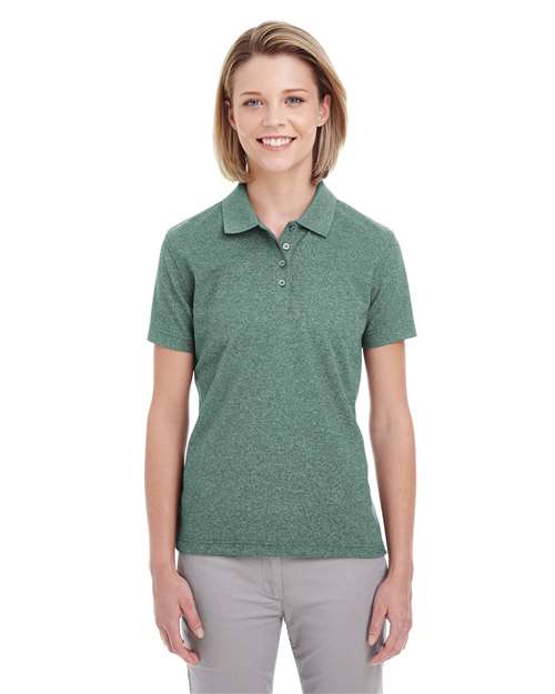 Forest Green Heather Women&#39;s Heathered Pique Polo - UC100W