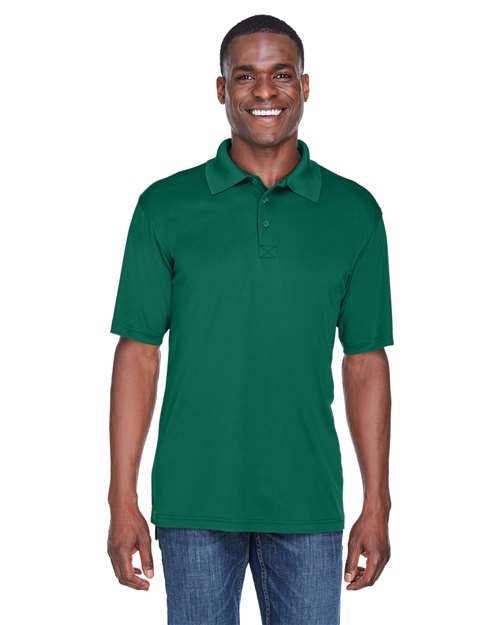 Front View of Forest Green Men's Cool & Dry Sport Performance Interlock Polo - 8425