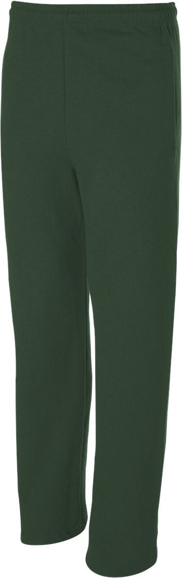 Forest Green NuBlend® Open-Bottom Sweatpants with Pockets - 974MPR