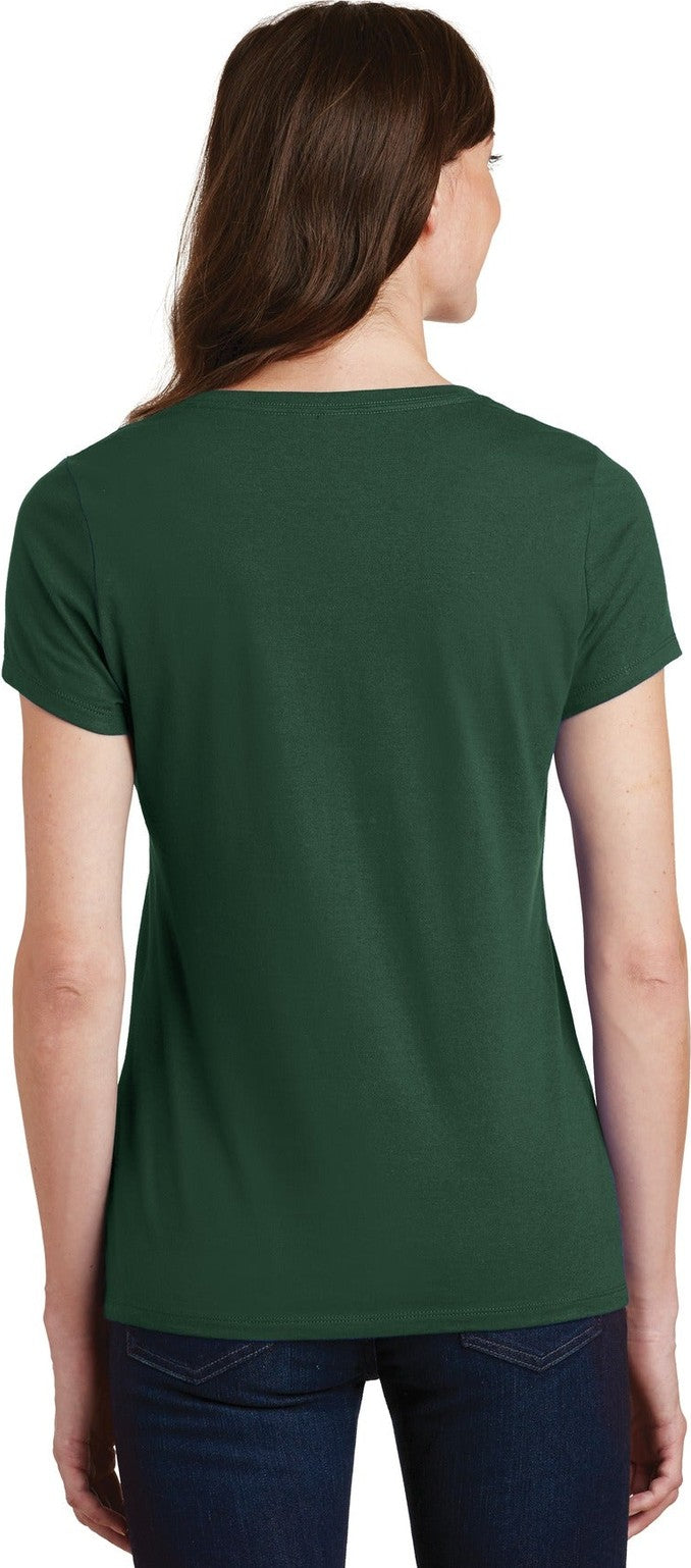 Forest Green Port & Co Women's Fan Favorite V-Neck Tee. LPC450V