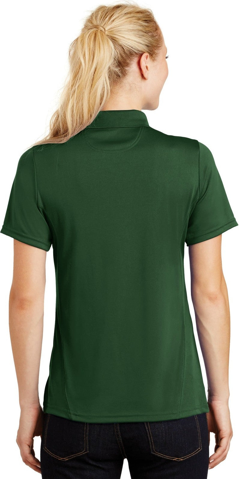 Forest Green Sport-Tek Women's Dry Zone Raglan Accent Polo. L475