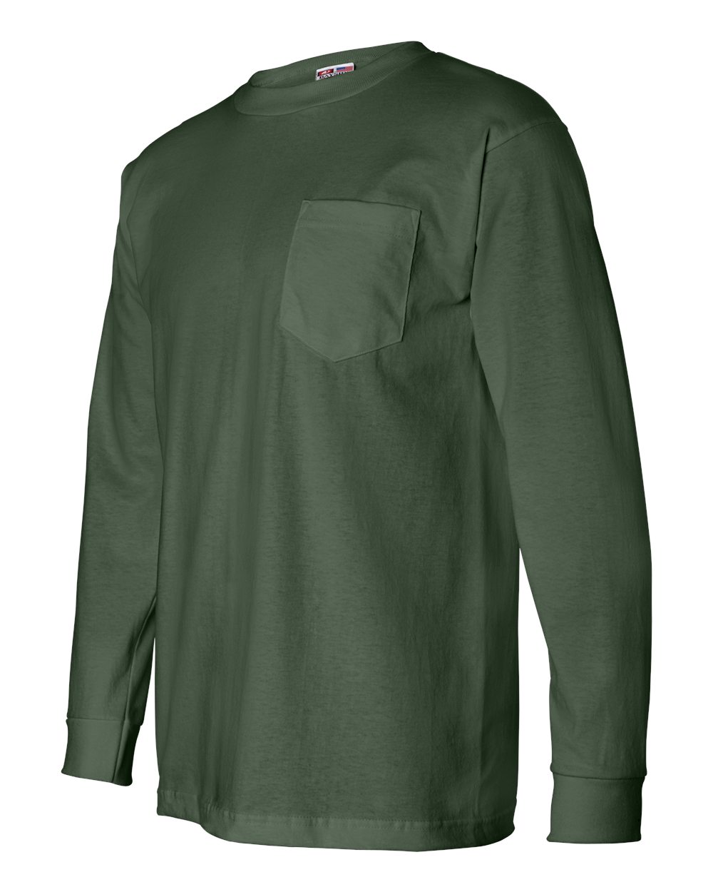 Forest Green USA-Made Long Sleeve Pocket T-Shirt - 8100