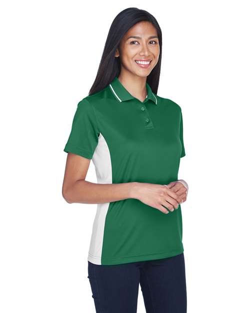 Forest Green/ White Women&#39;s Cool &amp; Dry Sport Two-Tone Polo - 8406L