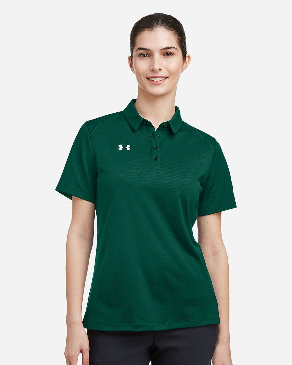 Forest Green/ White Women's Tech™ Polo - 1370431 plain