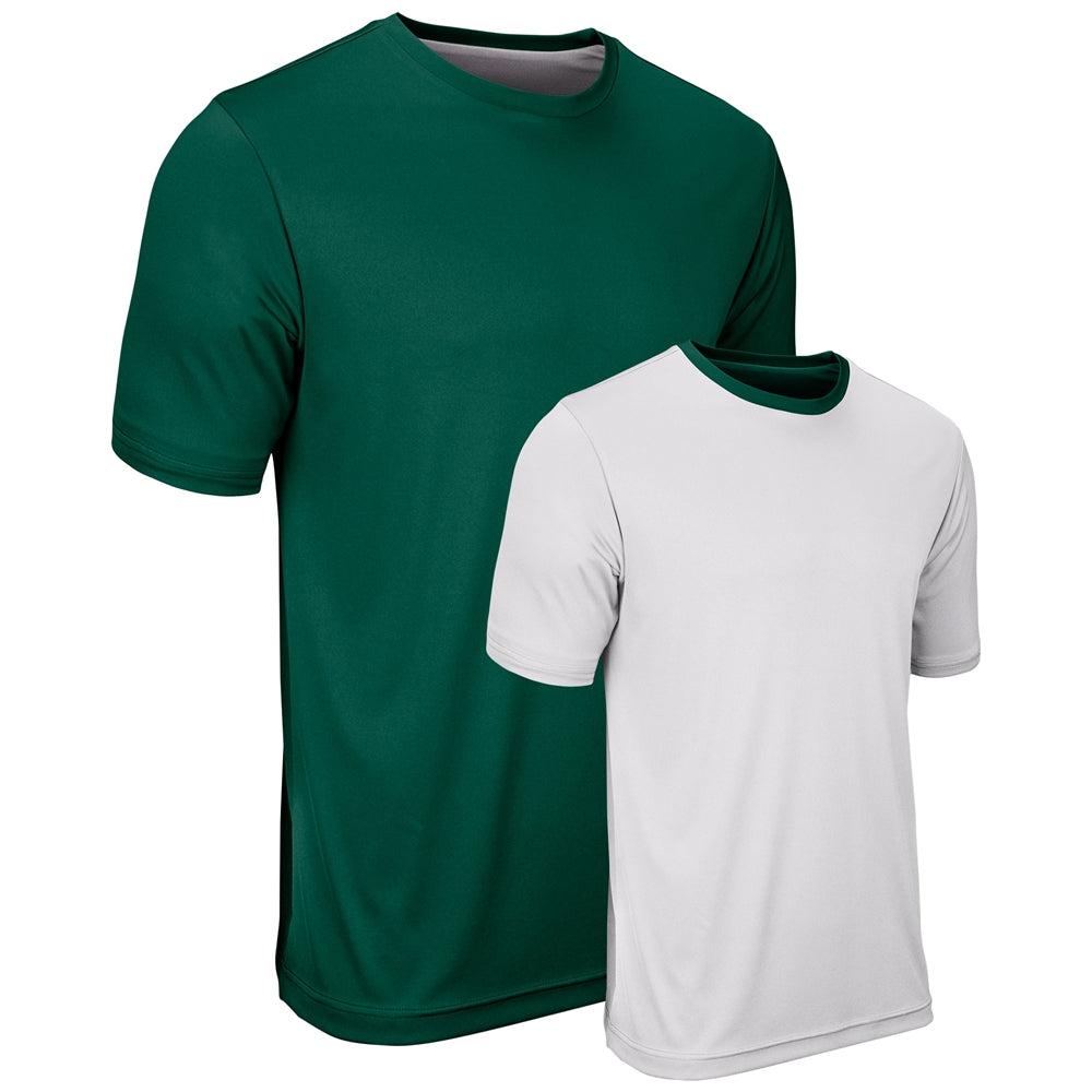 FOREST GREEN,WHITE Double Stock Reversible Tee