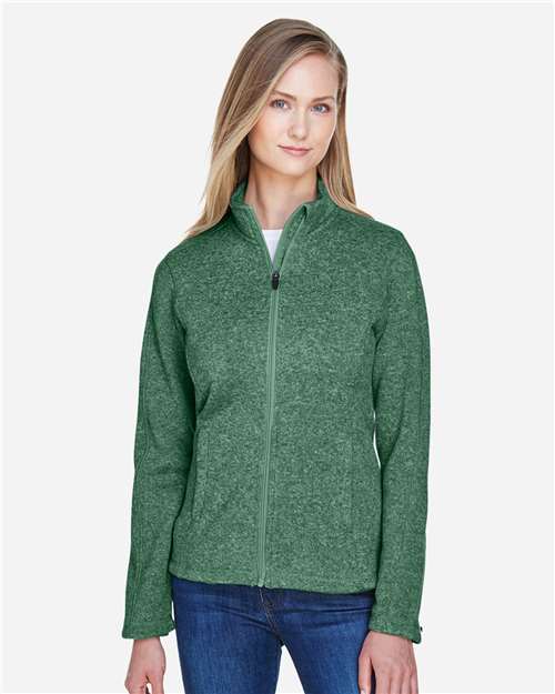 Forest Heather Women&#39;s Bristol Full-Zip Sweater Fleece Jacket - DG793W