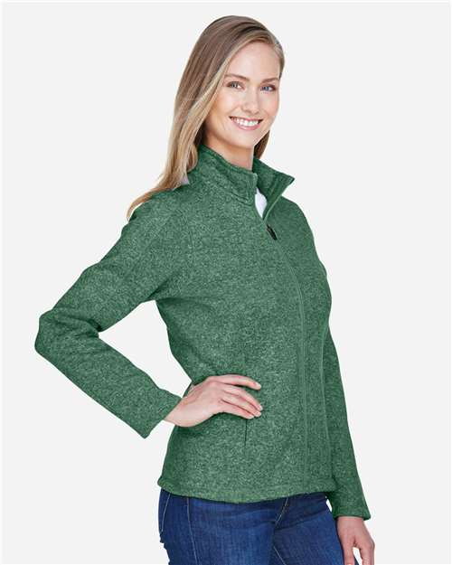 Forest Heather Women&#39;s Bristol Full-Zip Sweater Fleece Jacket - DG793W