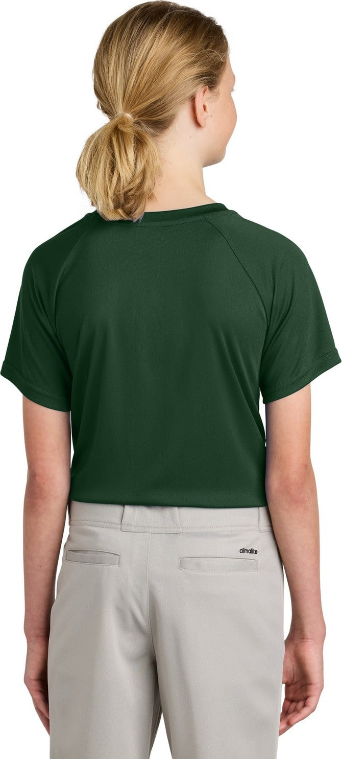 ForestGrn Sport-Tek Youth PosiCharge Competitor 2-Button Henley YST359