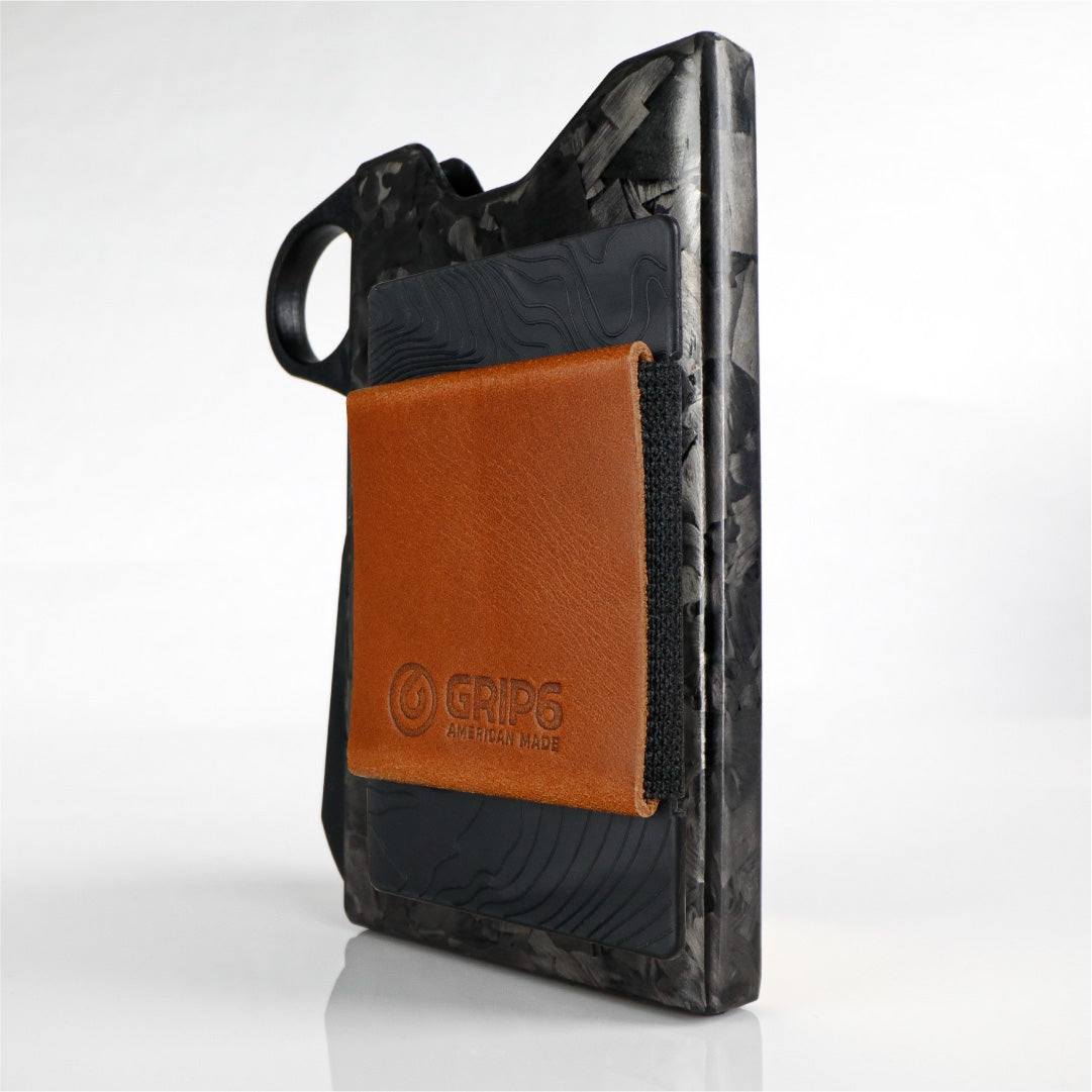 Forged Carbon Fiber Wallet - Loop / Brown Money Band