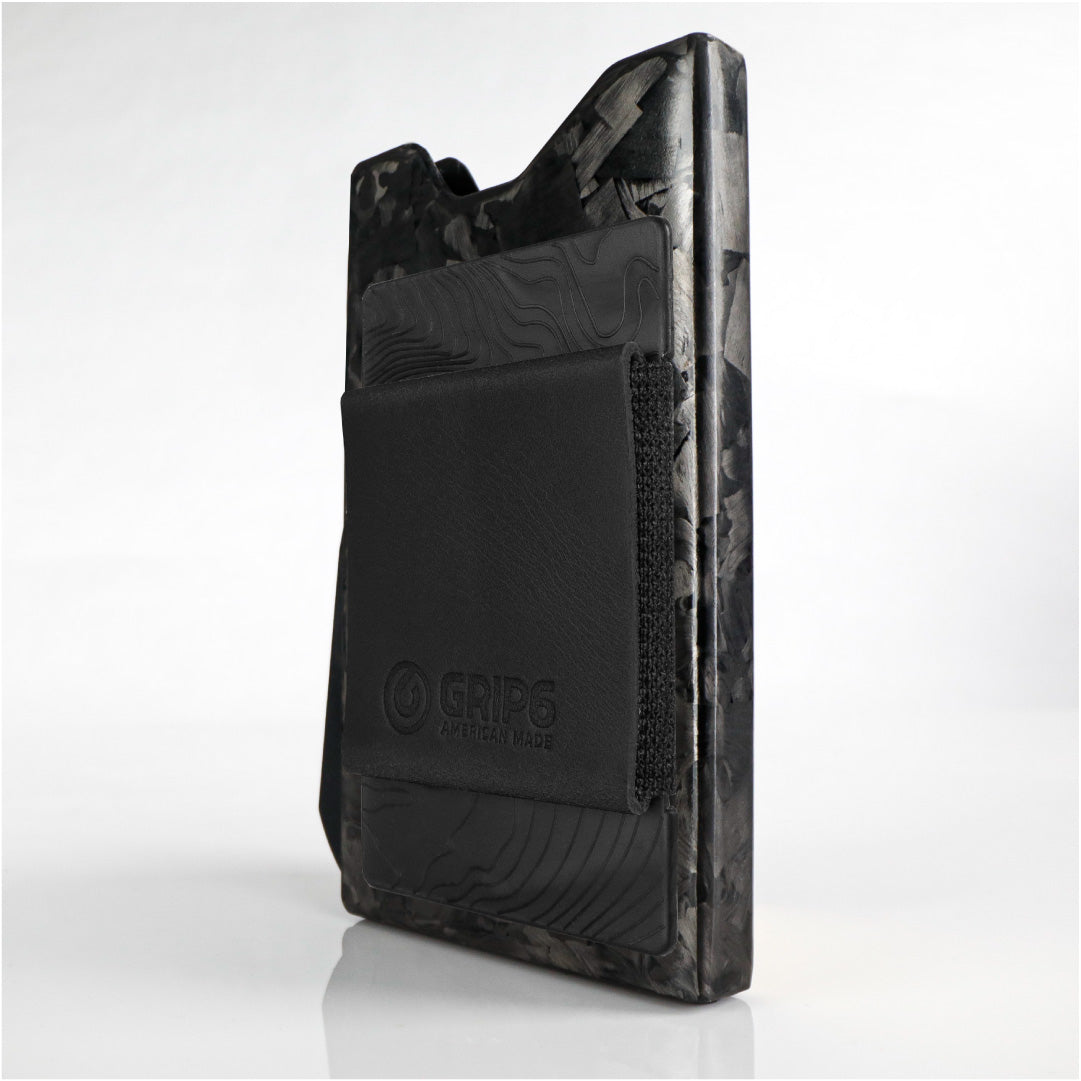 Forged Carbon Fiber Wallet - no Loop / Black Money Band