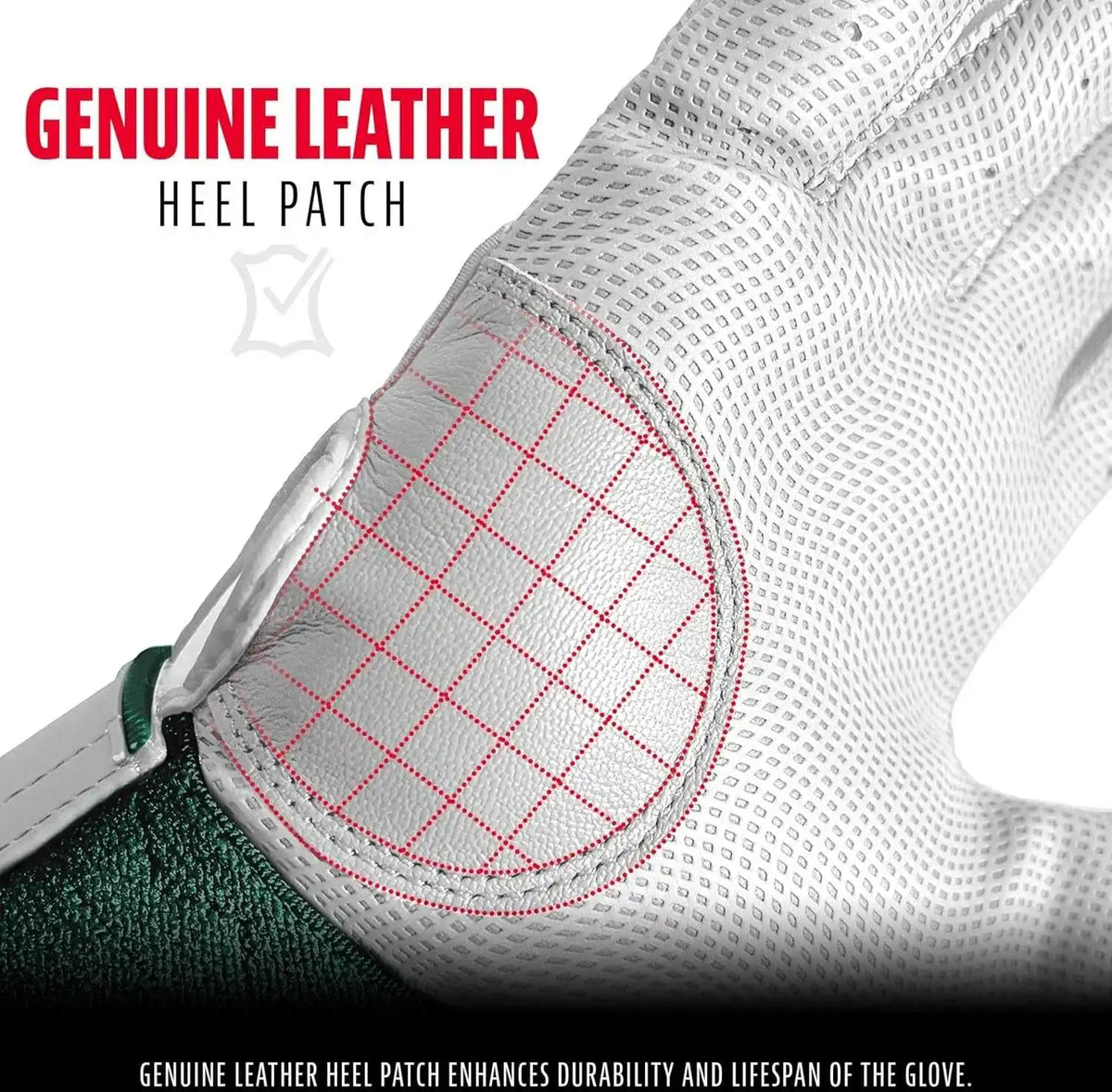 Franklin 2nd-skinz Adult Batting Gloves - White Forest Green