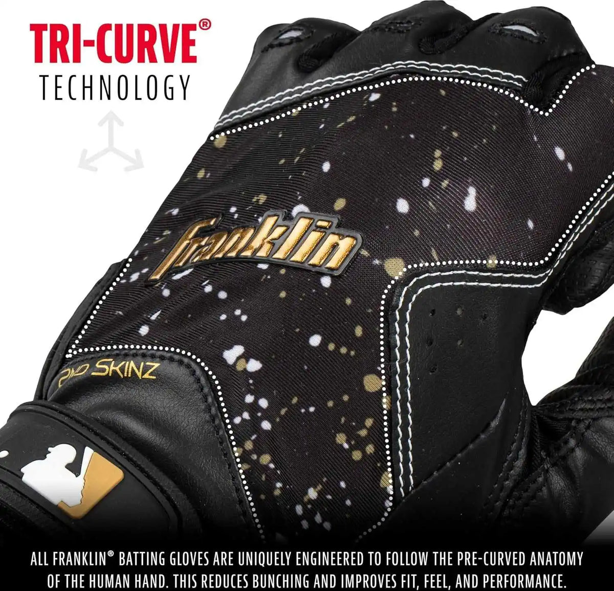 Franklin 2nd-skinz Youth Batting Gloves - Black Gold
