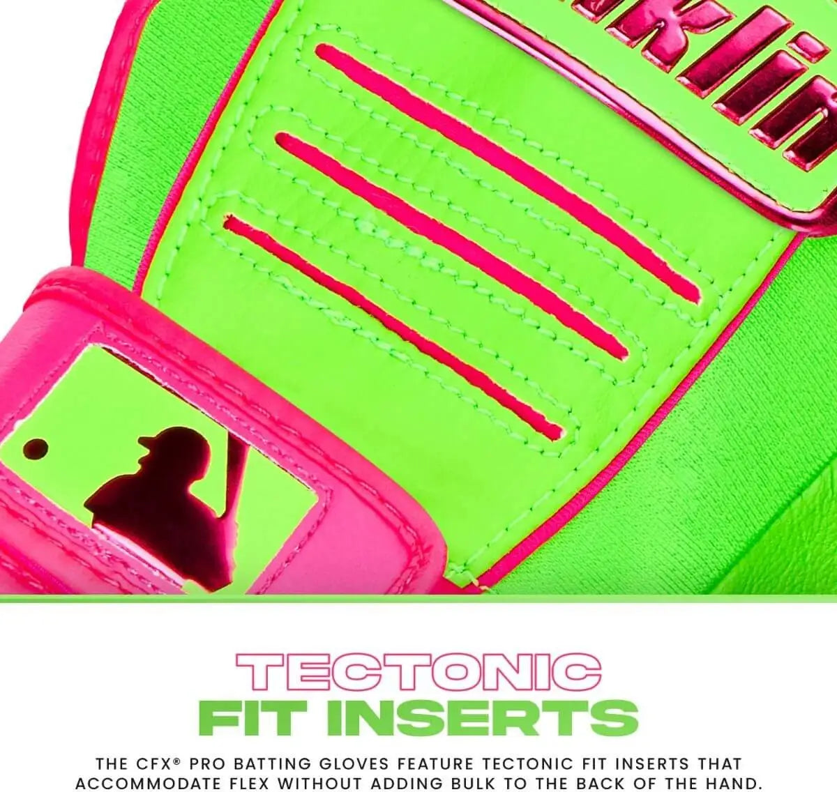 Franklin Adult Cfx Pro Batting Gloves - Pink Green Apple