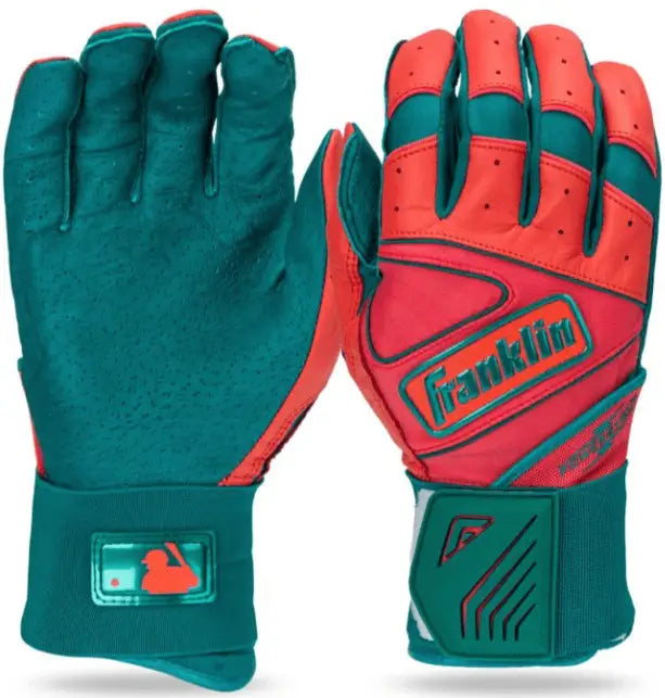 Franklin Adult Infinite Powerstrap Batting Gloves - Teal Coral