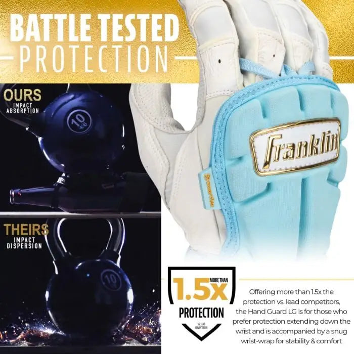 Franklin Adult Prt Protective Hand Guard Lg - Columbia Blue Gold