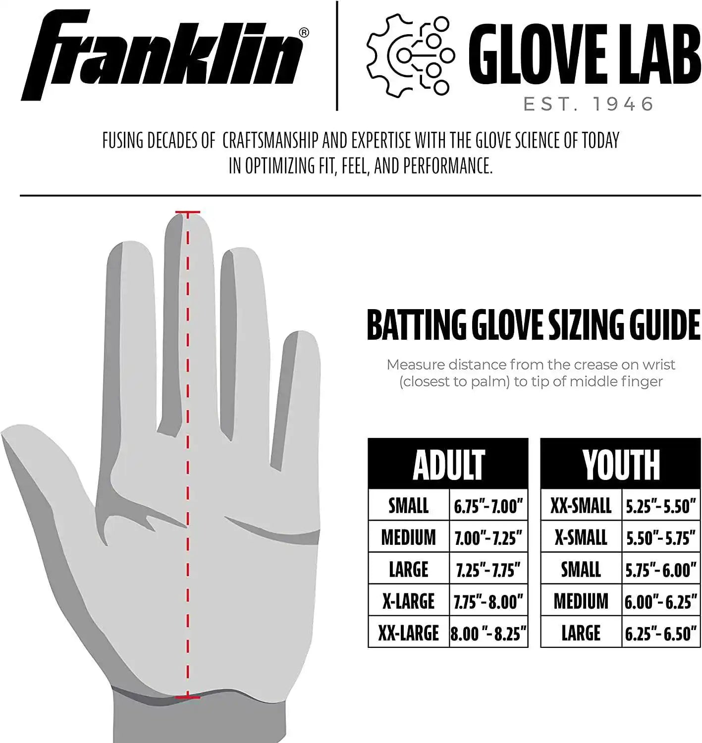 Franklin Cfx Pro Hi-lite Adult Batting Glove - Yellow