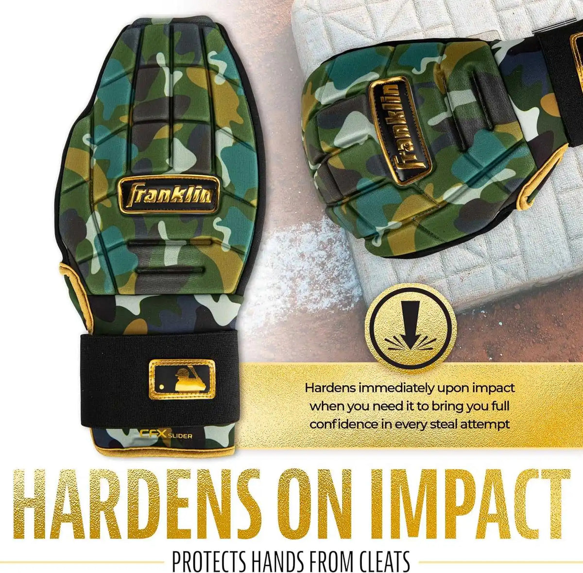 Franklin Cfx Prt Protective Sliding Mitt - Camo Gold - Forest Brown / Youth