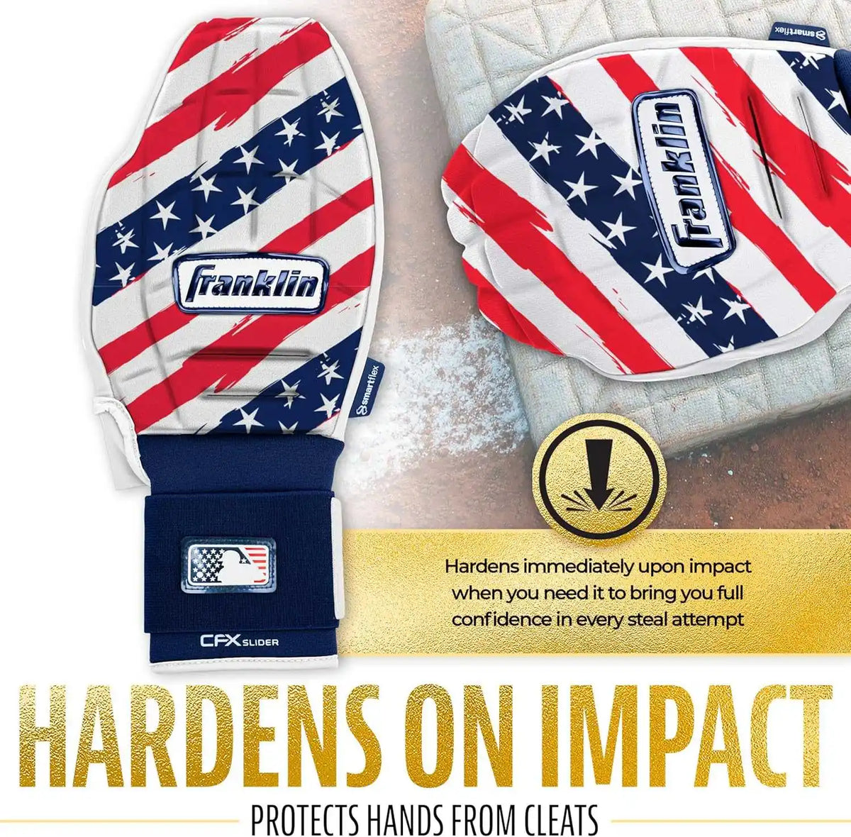 Franklin Cfx Prt Protective Sliding Mitt - Usa - Navy Red / one Size Fits Most