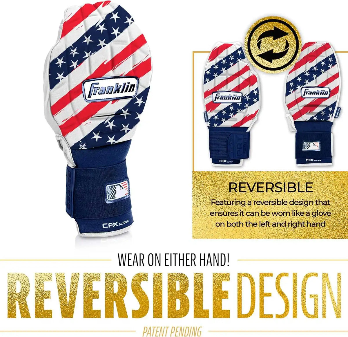 Franklin Cfx Prt Protective Sliding Mitt - Usa - Navy Red / one Size Fits Most