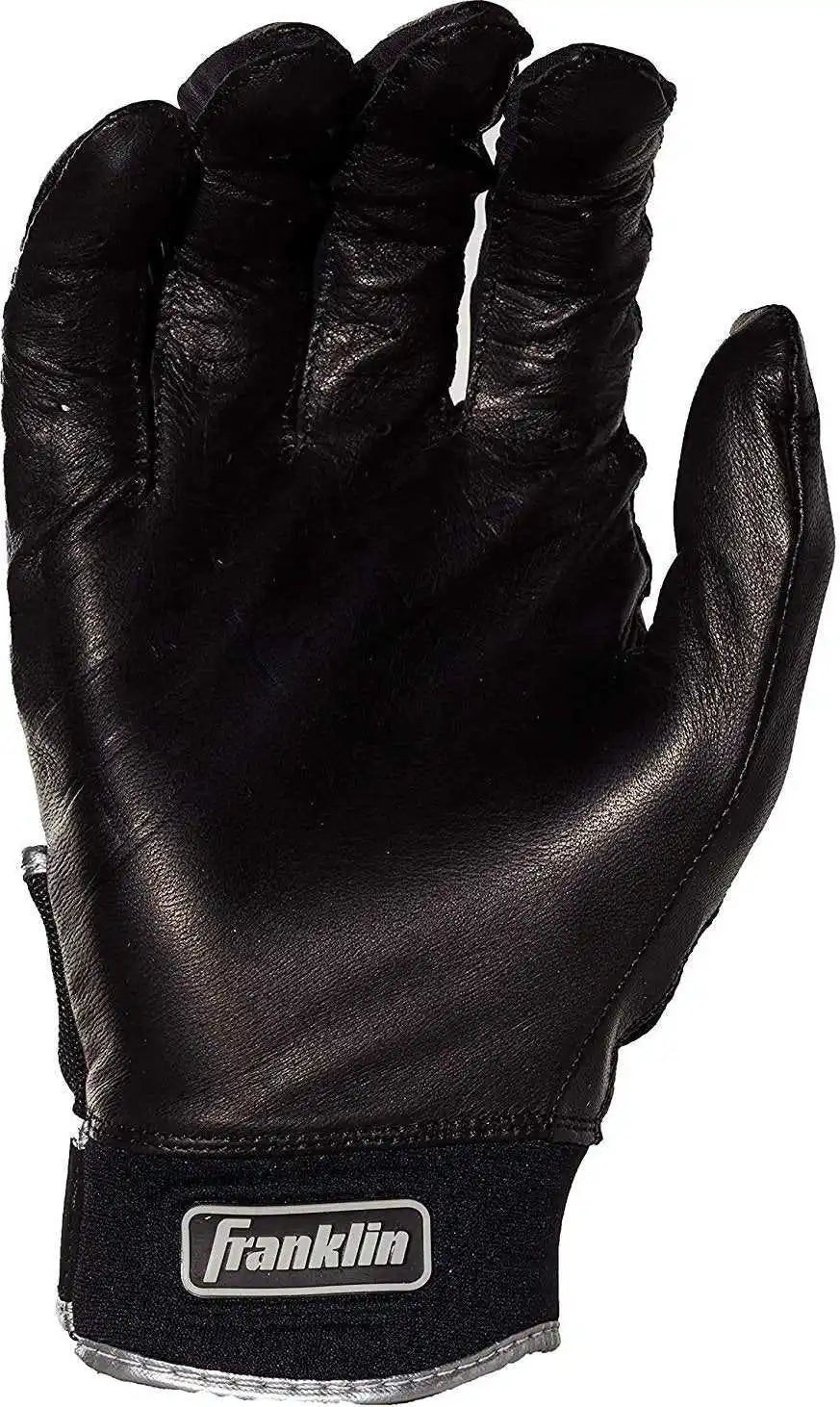 Franklin Chrome Powerstrap Adult Batting Gloves - Black