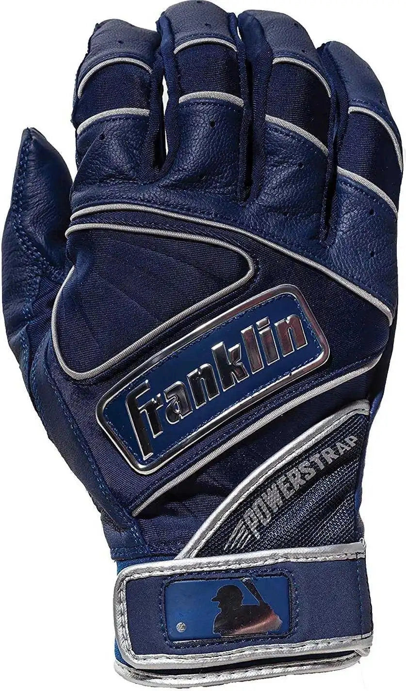 Franklin Chrome Powerstrap Adult Batting Gloves - Navy