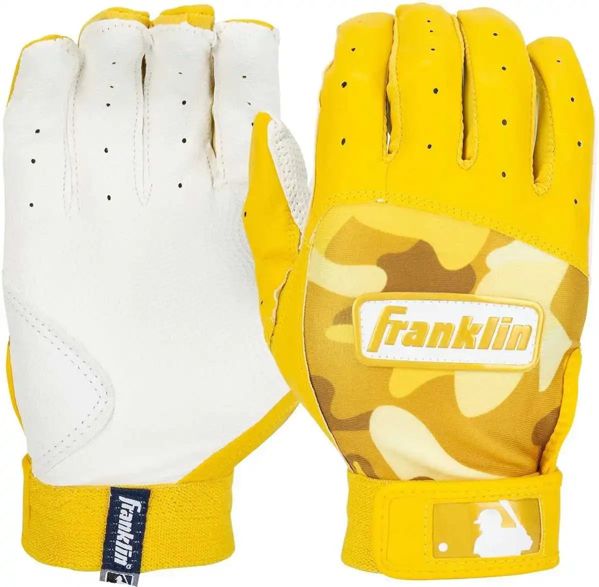Franklin Digitek Adult Batting Gloves Yellow Camo