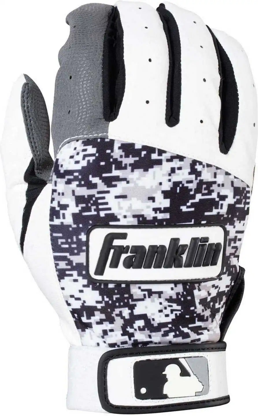 Franklin Digitek Youth Batting Gloves - White Black Camo