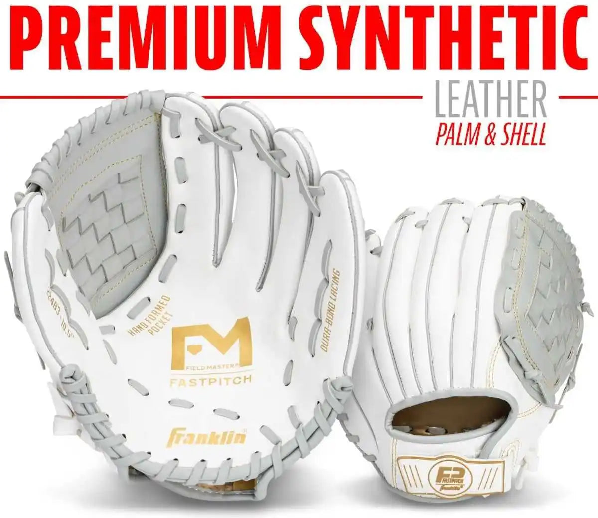 Franklin Field Master 10.50’’ Fastpitch Utility Glove - White Gray - Right
