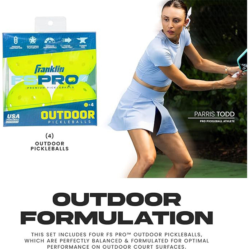 Franklin Fs Pro Outdoor Pickleballs (4x) - Yel / Os