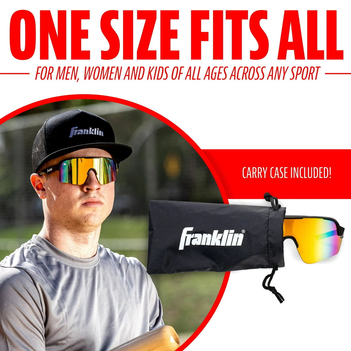 Franklin Mlb Baseball Pro Sunglasses 24012 - Cotton Candy - one Size Fits Most