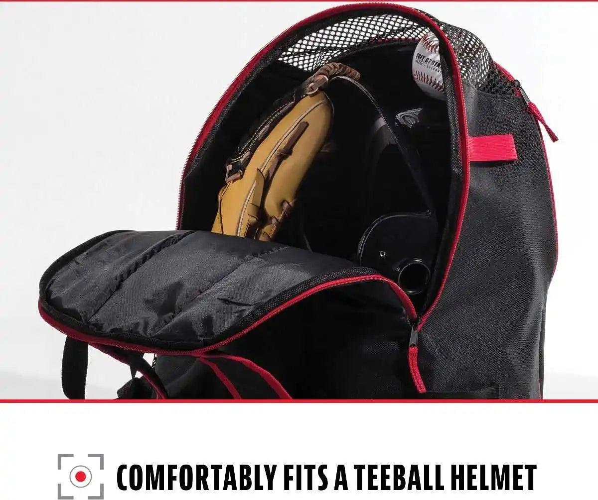 Franklin Mlb Baseball Softball Batpack Bag - Black Red