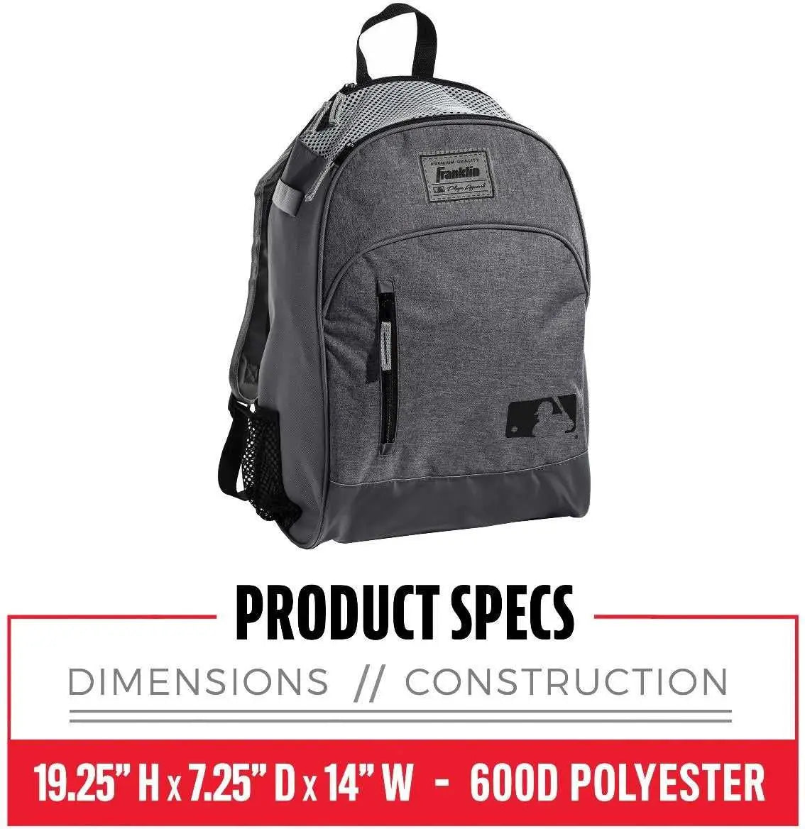 Franklin Mlb Baseball Softball Batpack Bag - Heather Gray