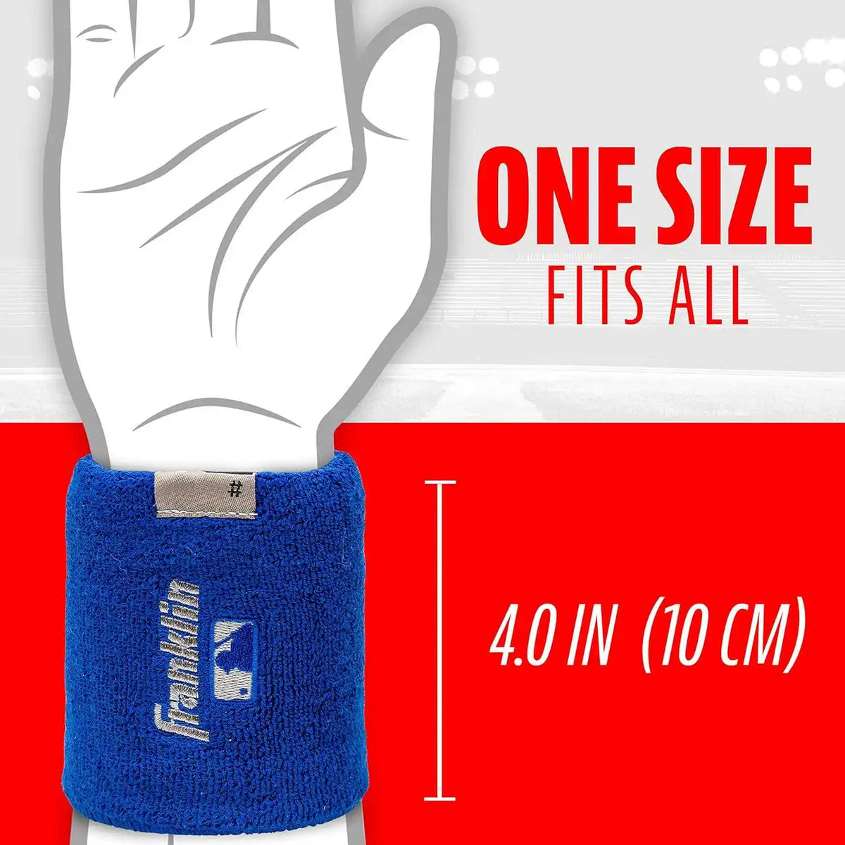 Franklin Mlb X-vent Reversible Wristband 4’’ - Royal Gray - Length