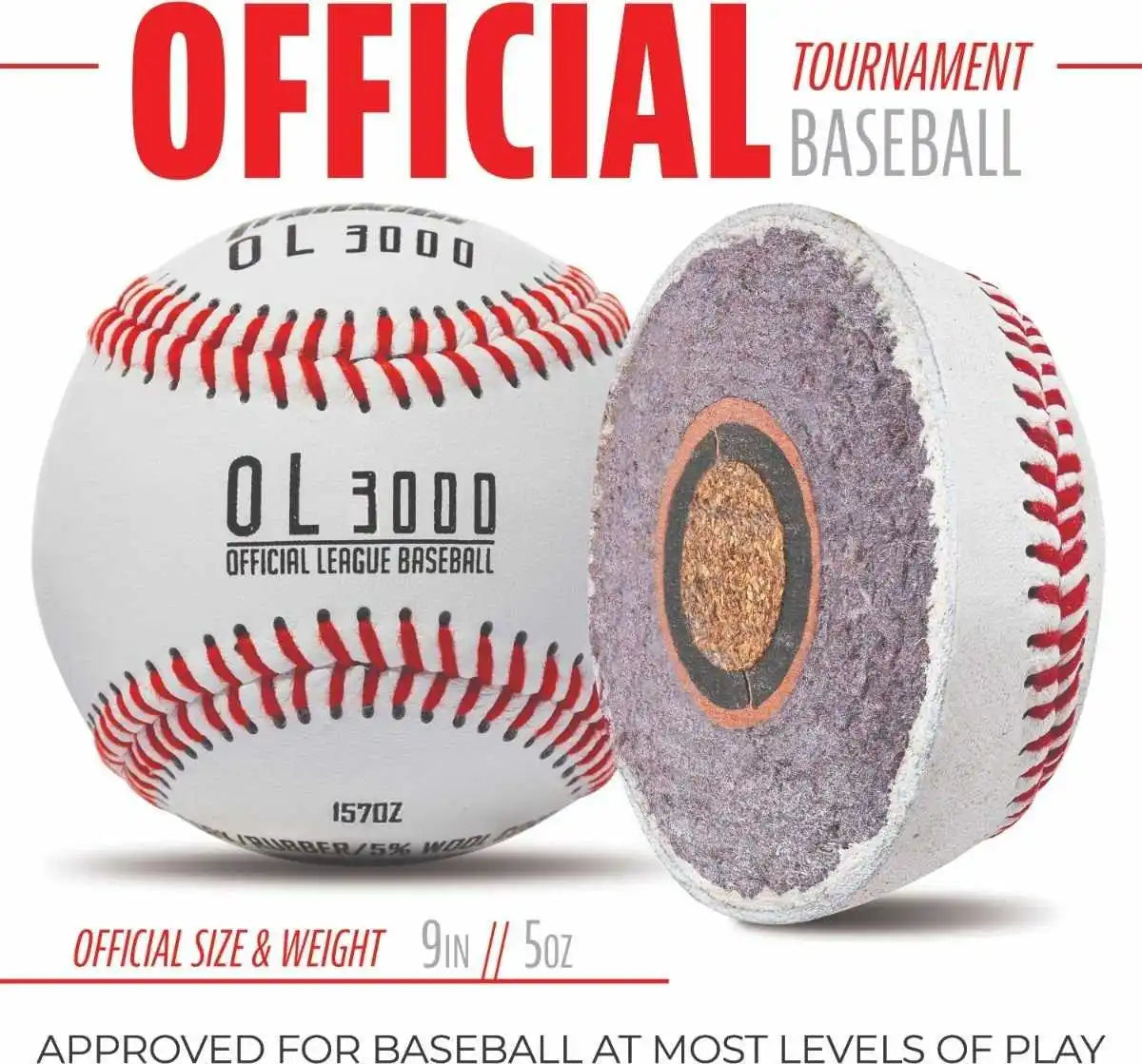 Franklin Ol3000 Tournament Baseballs (12 Balls) - White
